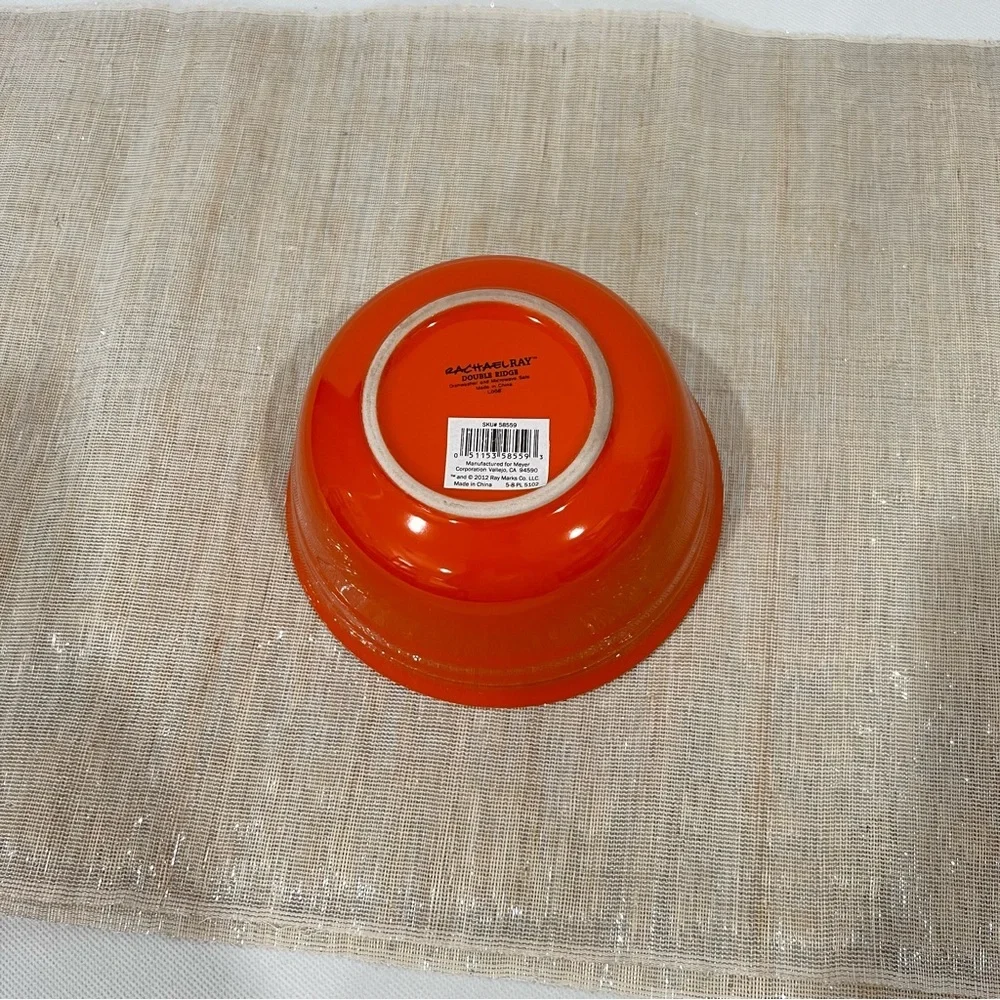 Rachael Ray Double Ridge Tangerine Orange Bowl Perfect For Cereal Or Soup Glazed